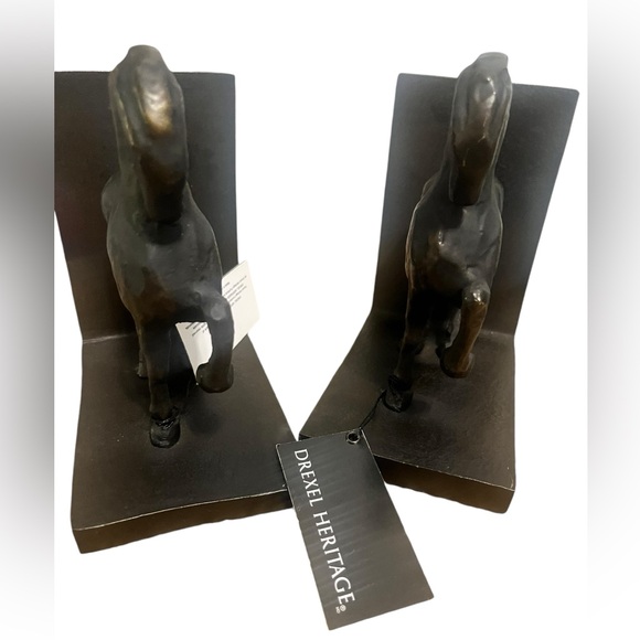 Drexel Heritage Horse Bookends, Industrial Farmhouse Decor, Rustic Bronze Set(2) - Picture 9 of 16